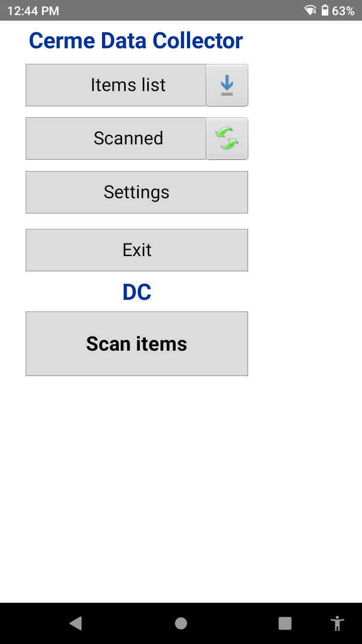 CermePOS mobiele handscanner interface