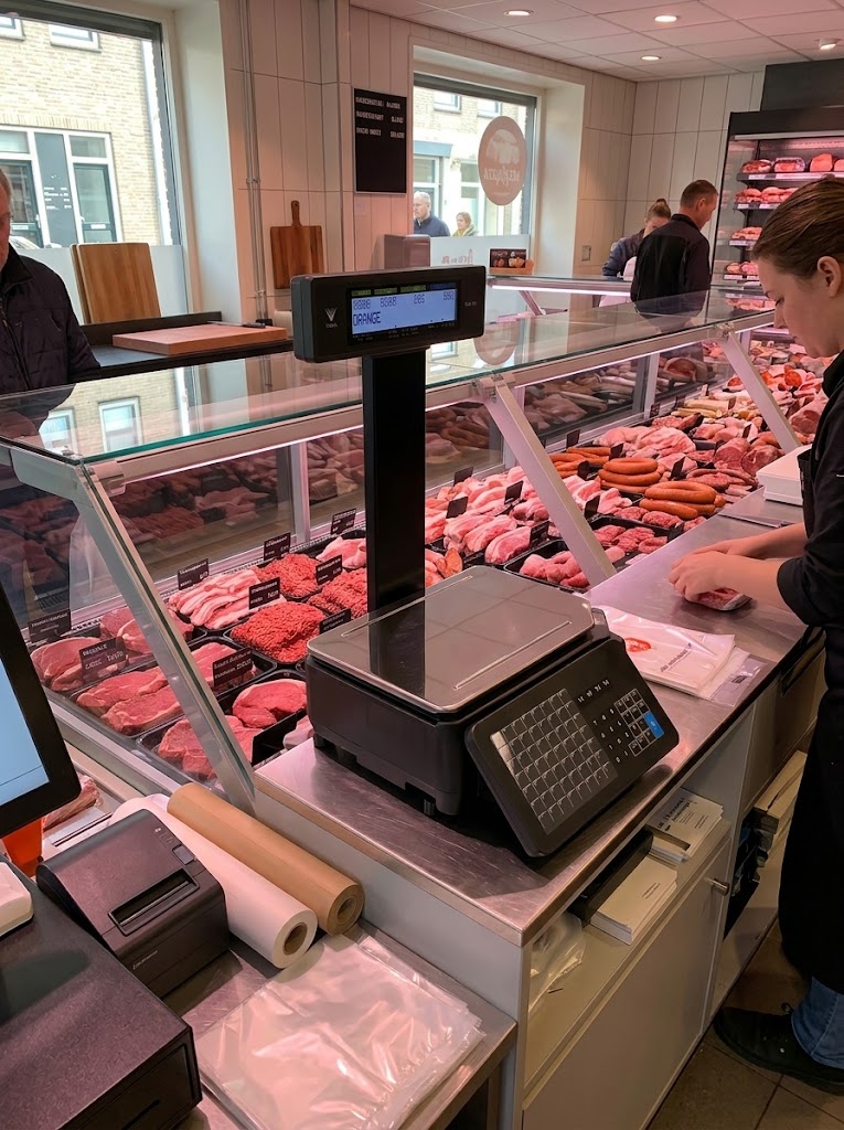 DIGI SM-120P in gebruik in een slagerij