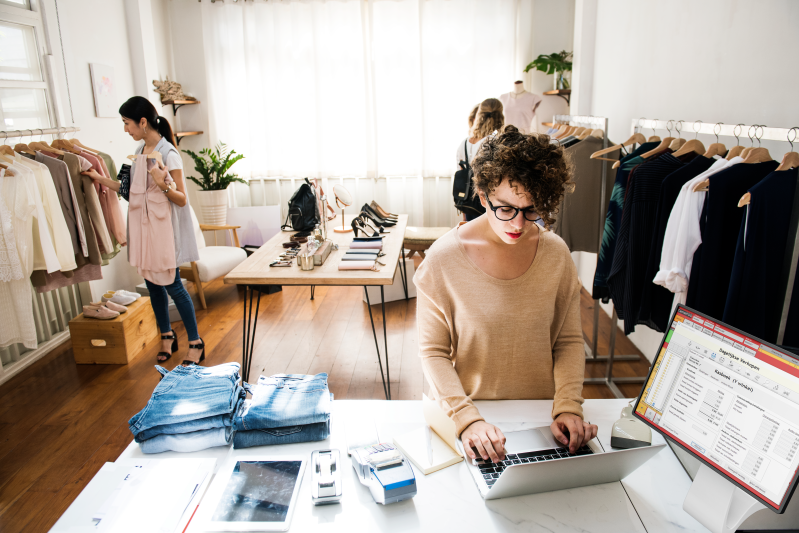 female-business-owner-is-using-laptop female-business-owner-is-using-laptop